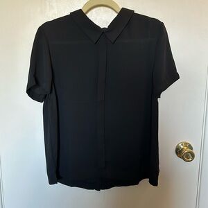 Sheer black collared shirt